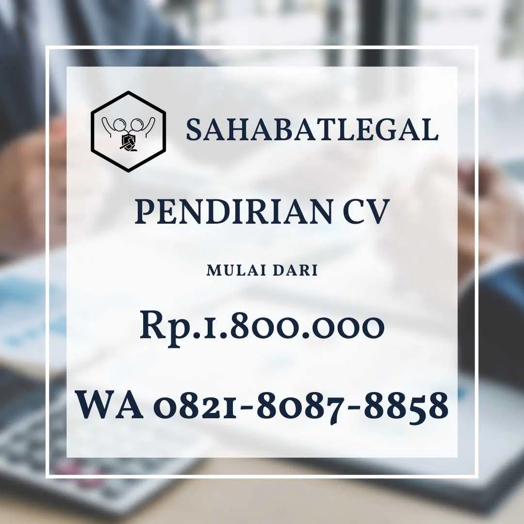 Jasa pendirian cv bergaransi