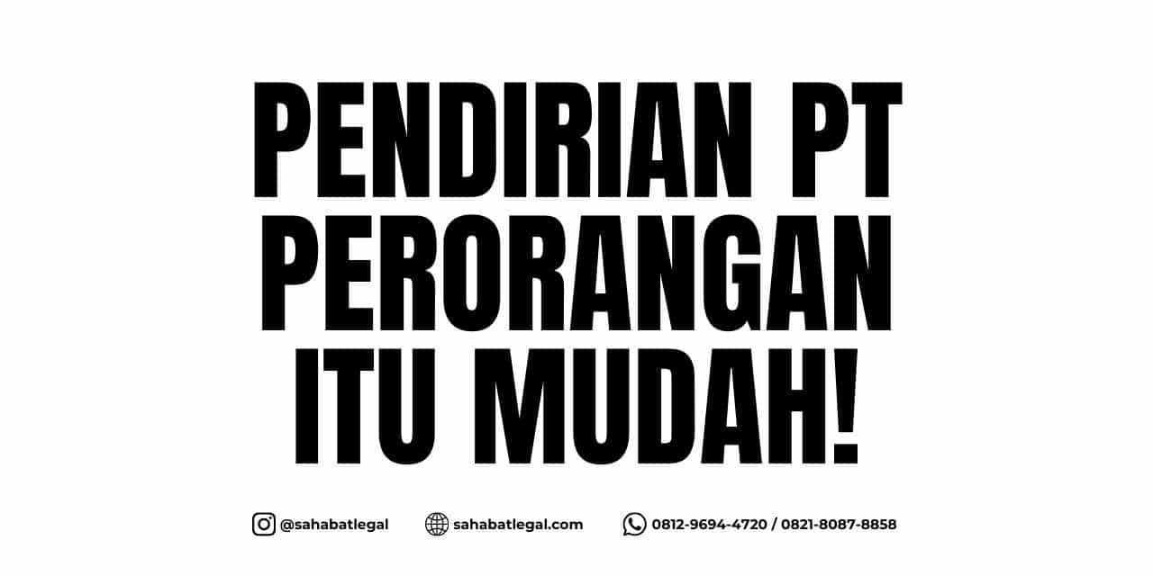 Pendirian pt perorangan