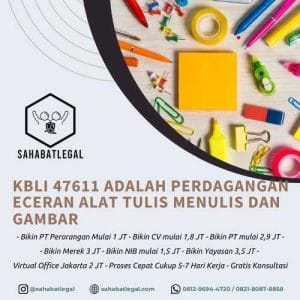 KBLI 47611 adalah Perdagangan Eceran Alat Tulis Menulis Dan Gambar