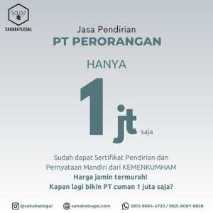 jasa pendirian pt perorangan