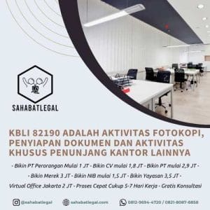 KBLI 82190 adalah Aktivitas Fotokopi, Penyiapan Dokumen dan Aktivitas Khusus Penunjang Kantor Lainnya