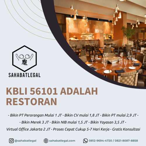 KBLI 56101 adalah Restoran