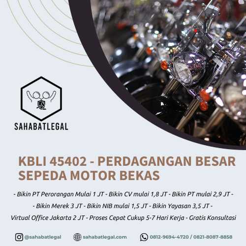 KBLI 45402 Perdagangan Besar Sepeda Motor Bekas