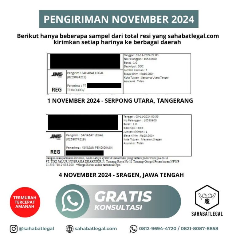 Bukti Kirim Sahabatlegal November 2024