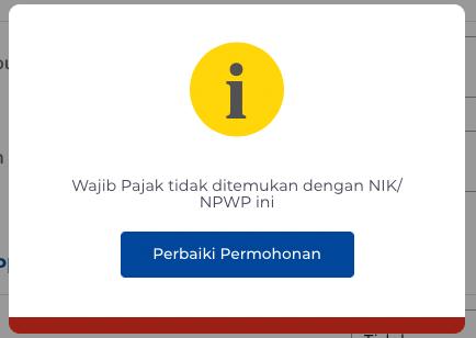 WP tidak ditemukan dengan NIK: NPWP ini